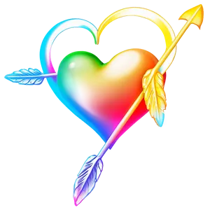 Rainbow Heart With Arrow Png Aot82 PNG image