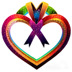 Rainbow Heart With Ribbon PNG Qfx PNG