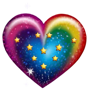 Rainbow Heart With Stars PNG 68 PNG