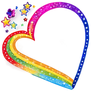 Rainbow Heart With Stars Png Yxf PNG image