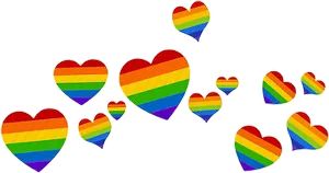 Rainbow Hearts Pattern PNG image