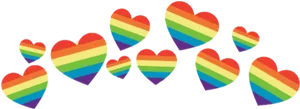Rainbow Hearts Pattern PNG