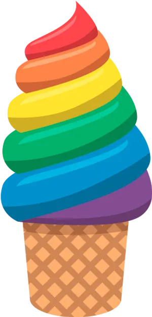 Rainbow Ice Cream Cone PNG image