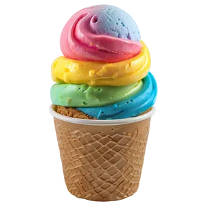 Rainbow Ice Cream Cup Png 06262024 PNG image