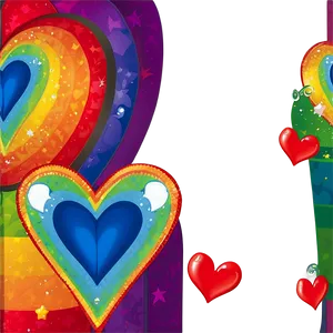 Rainbow Love Heart PNG 06252024