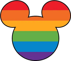 Rainbow Mickey Mouse Ears Graphic PNG image