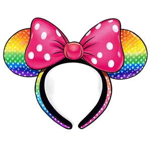 Rainbow Minnie Mouse Ears PNG 80