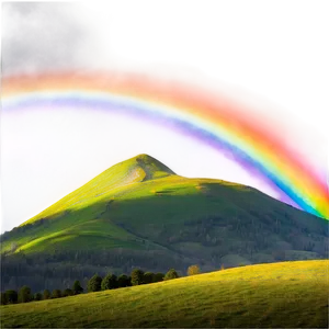 Rainbow Over Mountain Valley Photo PNG 2