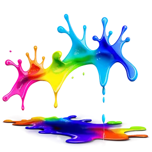 Rainbow Paint Splash PNG Ffd