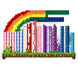 Rainbow Pixel Art PNG Jlh99