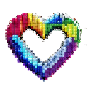 Rainbow Pixel Heart Png 05252024 PNG image