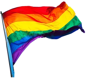 Rainbow Pride Flag Waving PNG