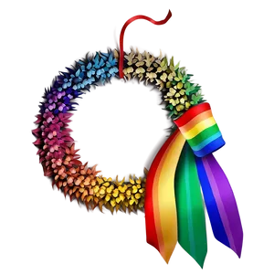 Rainbow Pride Wreath PNG Qbx
