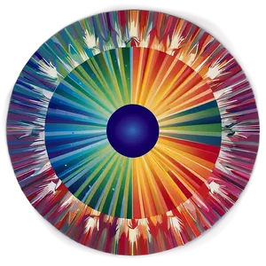 Rainbow Retro Sunburst Png 04292024 PNG image