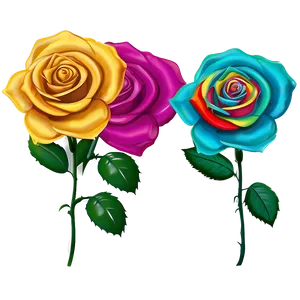 Rainbow Rose Clipart PNG Qrf5 PNG