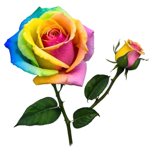 Rainbow Rose Flower PNG 04292024