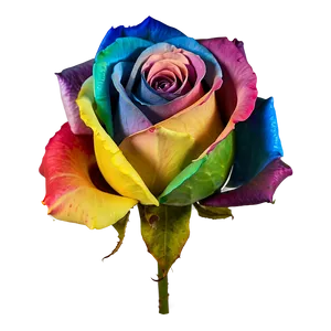 Rainbow Rose PNG 3
