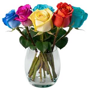 Rainbow Roses Arrangement Png 29 PNG image