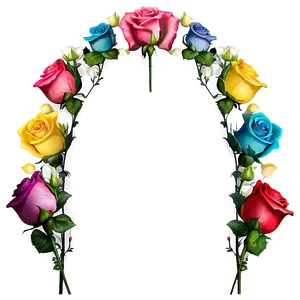 Rainbow Roses Celebration Png Klm PNG image