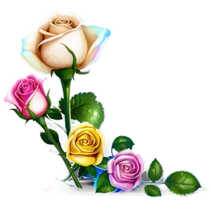 Rainbow Roses Celebration Png Wgw95 PNG image