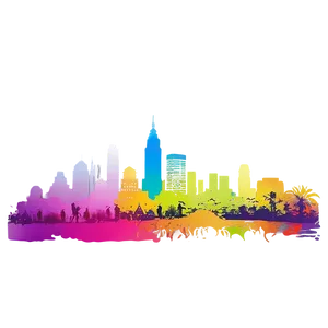 Rainbow Skyline Silhouette Png 52 PNG image