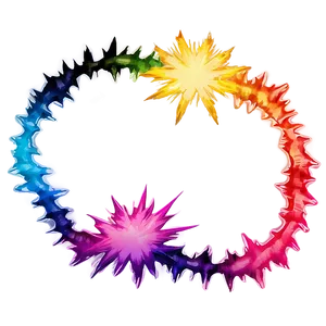 Rainbow Starburst Design PNG 18