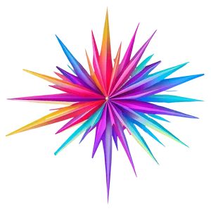 Rainbow Starburst Design PNG Hgo