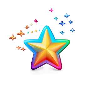 Rainbow Stars Emoji PNG 06272024