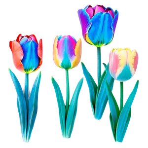 Rainbow Tulips Png 4 PNG image