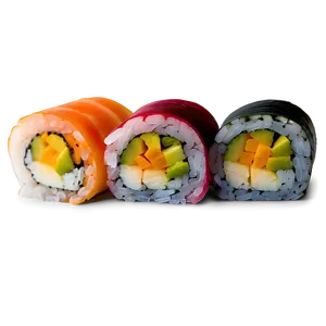 Rainbow Vegetarian Sushi Roll Png 06282024 PNG image