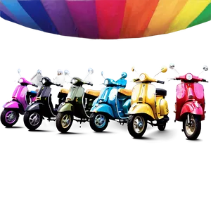 Rainbow Vespa Parade Png Axx3 PNG image