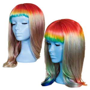 Rainbow Wig Png Qvt52 PNG image