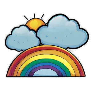 Rainbow With Clouds Adventure PNG 06282024