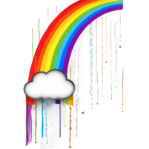 Rainbow With Clouds And Birds PNG Yml