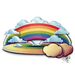 Rainbow With Clouds And Light Rays PNG 72 PNG