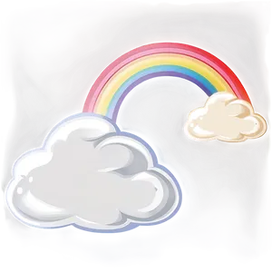 Rainbow With Clouds Animation Style PNG 68 PNG
