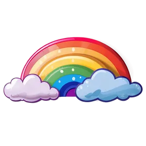 Rainbow With Clouds Animation Style PNG Ibc PNG