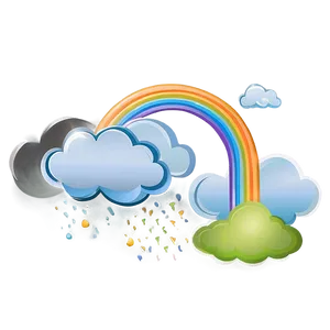 Rainbow With Clouds Daytime Scene PNG 10 PNG