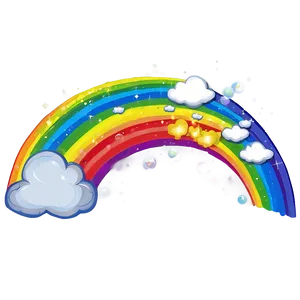 Rainbow With Clouds Fantasy Png 06282024 PNG image