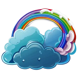 Rainbow With Clouds For Children PNG 29