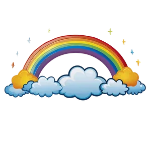 Rainbow With Clouds For Children PNG 55