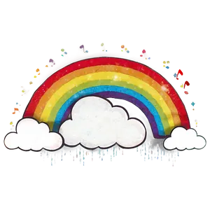 Rainbow With Clouds For Nursery PNG Bje58 PNG
