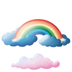 Rainbow With Clouds In Pastel Colors PNG 06282024 PNG