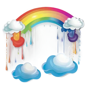 Rainbow With Clouds In Pastel Colors PNG 06282024 PNG