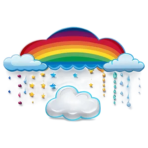 Rainbow With Clouds Landscape PNG 28