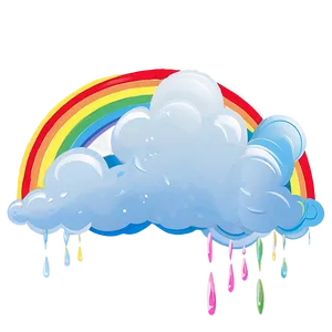 Rainbow With Clouds Nature Scene PNG 10 PNG