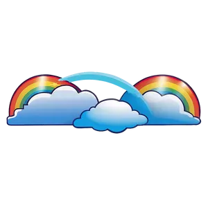 Rainbow With Clouds Nature Scene PNG Kwk PNG