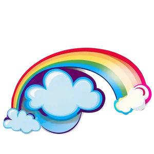 Rainbow With Clouds Sky Background Png Xke PNG image