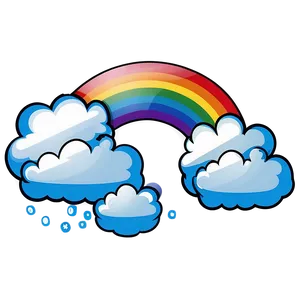 Rainbow With Clouds Summer Sky PNG 06282024 PNG