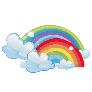 Rainbow With Cumulus Clouds PNG 06282024